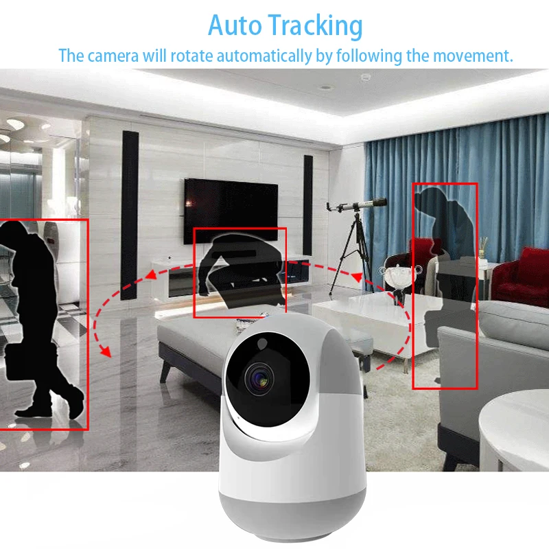 KONLEN, Wi-Fi, автоматическое отслеживание, мини облачная IP камера, 1080 P, инфракрасное обнаружение движения, для домашней безопасности, CCTV, наблюдения, слот для SD карты