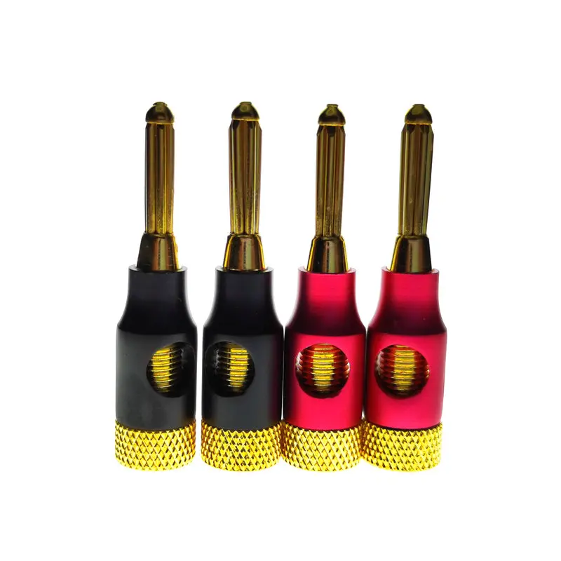 

8Pcs 4mm Banana Plug Spiral Type 24K Gold Screw Stereo Speaker Audio Copper Terminal Adapter Electronic Connector