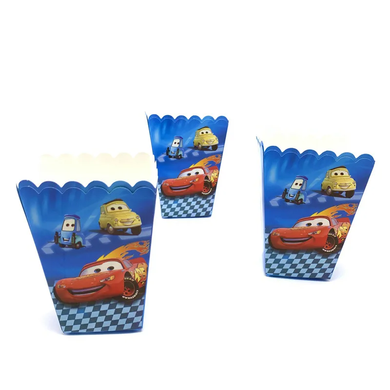 PopcornBoxes-6Pcs Из мультфильма, популярная яркая детская одежда с рисунком персонажей disney автомобили тема ребенок День рождения украшения набор принадлежности для тематической вечеринки Семья вечерние Baby Shower вечерние поставки - Цвет: PopcornBoxes-6Pcs