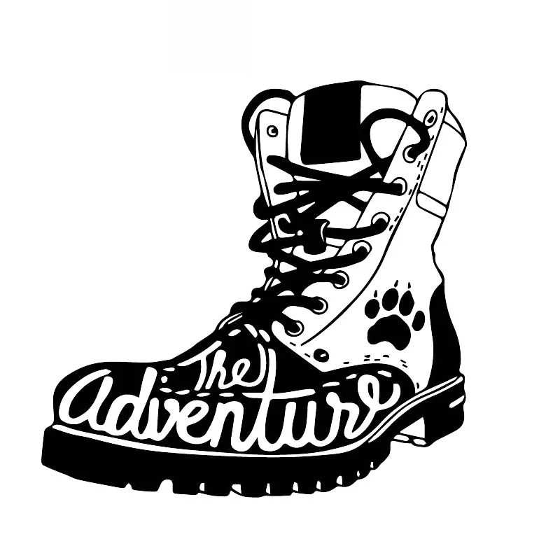 

Creative Fun Adventure Boot Decals High Quality Car Window Decoration Personality Pvc Waterproof Decals Black/white, 18cm*17cm