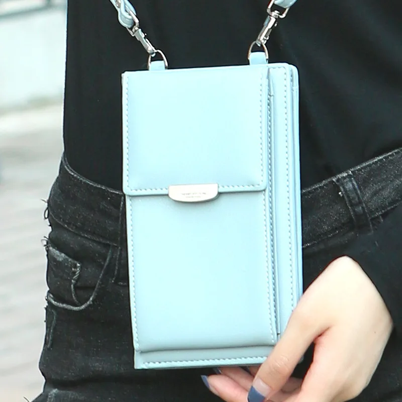 

Small Change Coin Purse Card Holder Women Mobile Phone Bag Buckle Shoulder Pink Mini Handbag Large Capacity Wallet For Cute Girl
