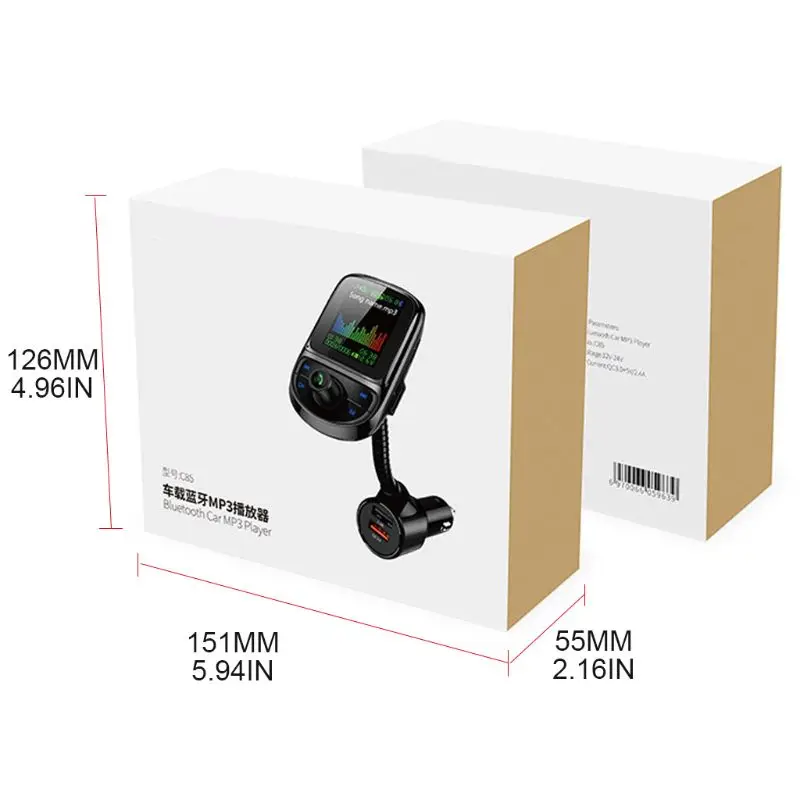 

Multifunctional Auto MP3 Music Player FM Transmitter Car Bluetooth-compatible Adapter Support TF Card AUX Hands-free Calling Car