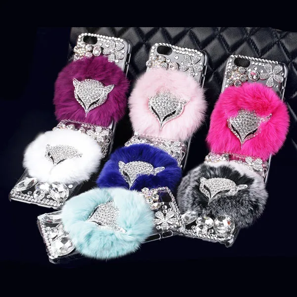 

DIY Rabbit Fur Case For Xiaomi Redmi 9C NFC Bling Diamond Cover Wallet Case For Redmi 9C NFC Back Cover Coque Redmi 9 C Redmi9C