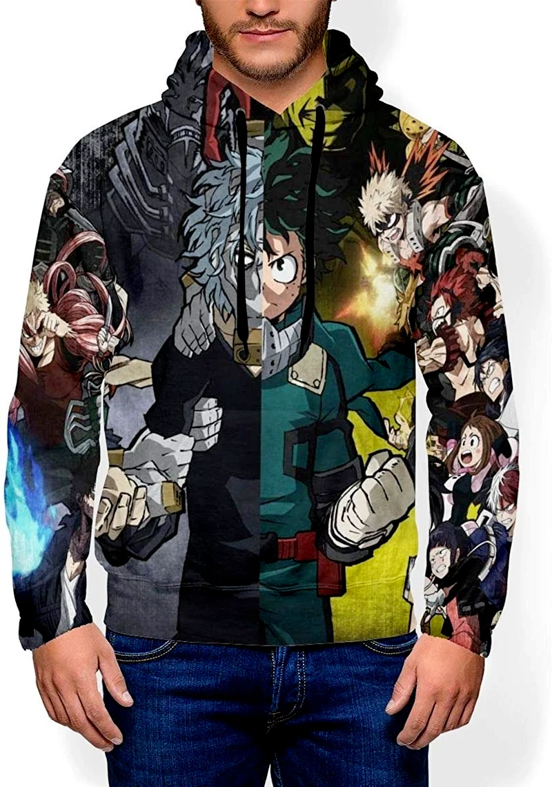 

Для мужчин худи мой герой Deku & сигараки тонкие свитера пуловер толстовки с рисунком из аниме косплей