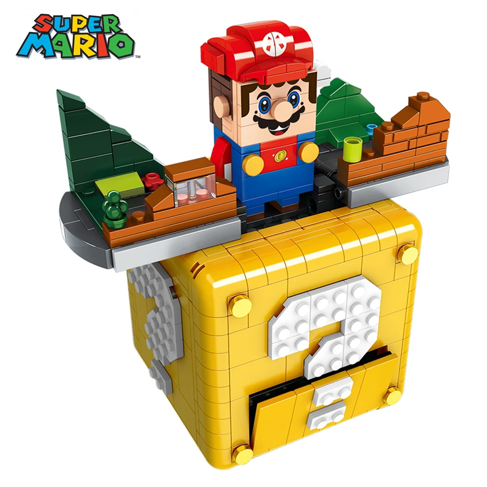 

788PCS Super Mario Question Mark BOX  Compatible LG Blocks Large Building Block Mario Bross Luigi Mario Bros Toy For Children