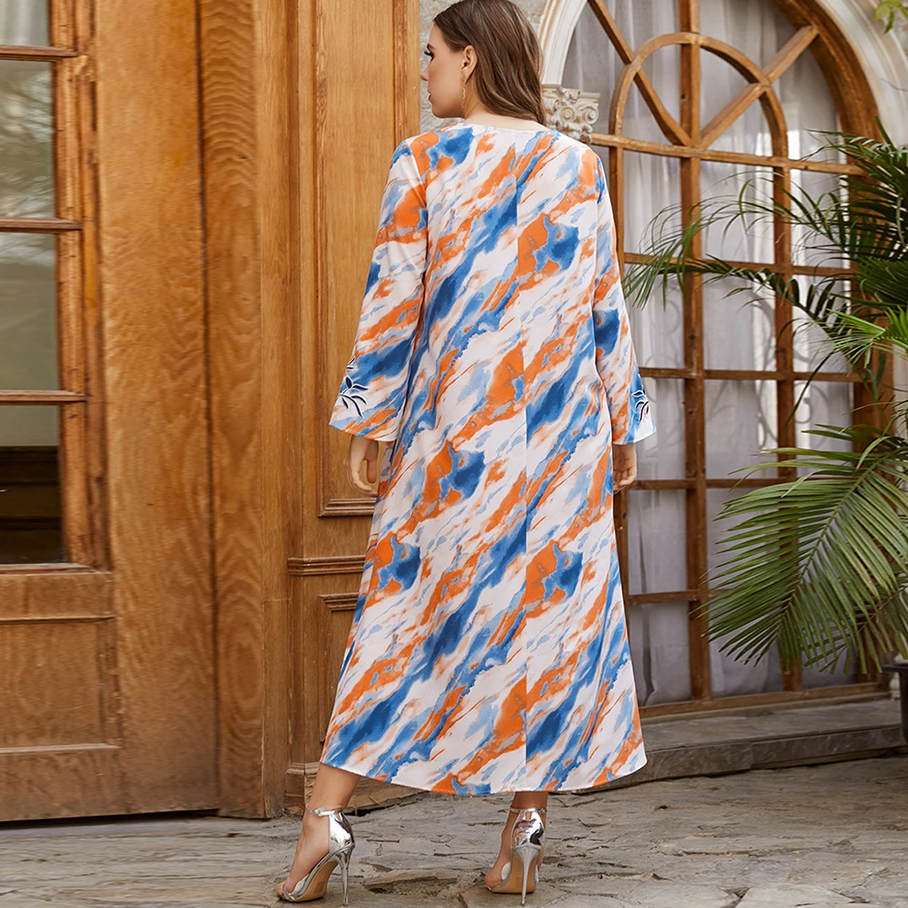 

Ramadan Eid Abaya Dubai Muslim Long Dress Turkey Islam Clothing Robe Longue Femme Plus Size Dresses for Women Vestido De Mujer
