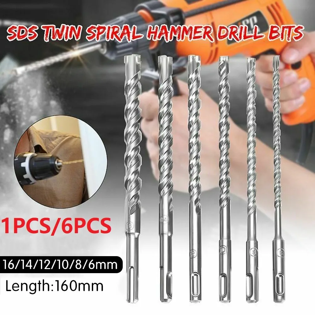 

160mm Electric Hammer Drill Bits 6-16mm Cross Type Tungsten Steel Alloy SDS Plus For Masonry Concrete Rock Stone Drill Bit