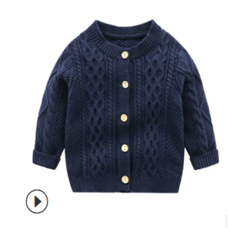Зимняя одежда для новорожденных Свитер малышей Повседневный вязаный кардиган