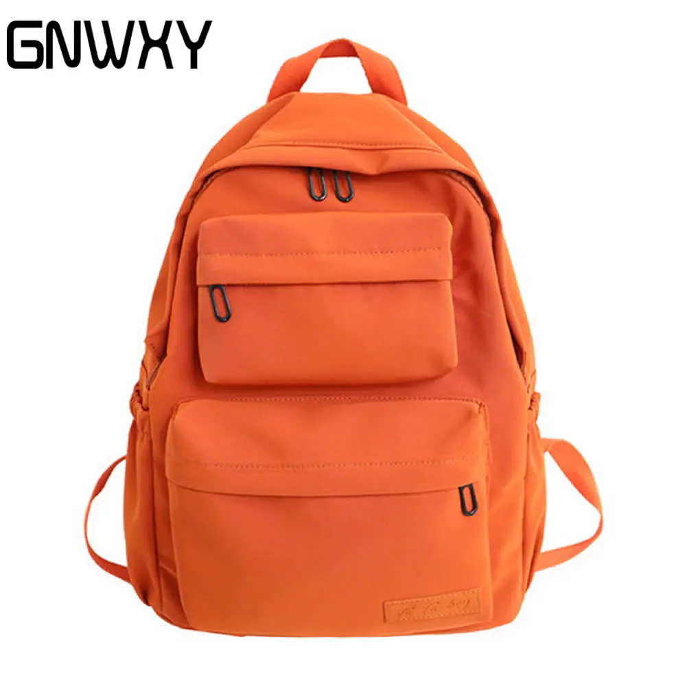 GNWXY Solid Color Multi-layer Backpack Fashion Mini Cute Casual School Bag Waterproof Nylon Large Capacity Travel Backpacks