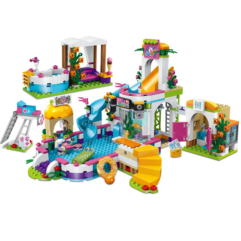 Fit City Friends Princess Dollhouse летний бассейн &quotHeartlake&quot Модель строительных блоков набор