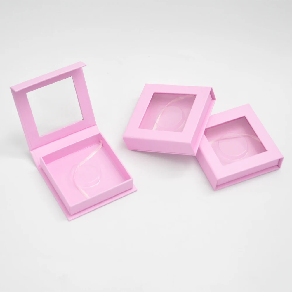 

Wholesale Eyelash Packaging Box Lash Boxes Package Custom Square Dark Pink Mink Lashes Cosmetic Storage Case bulk Vendors