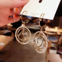 jewelry gifts women exaggerated large circle rhinestone earrings