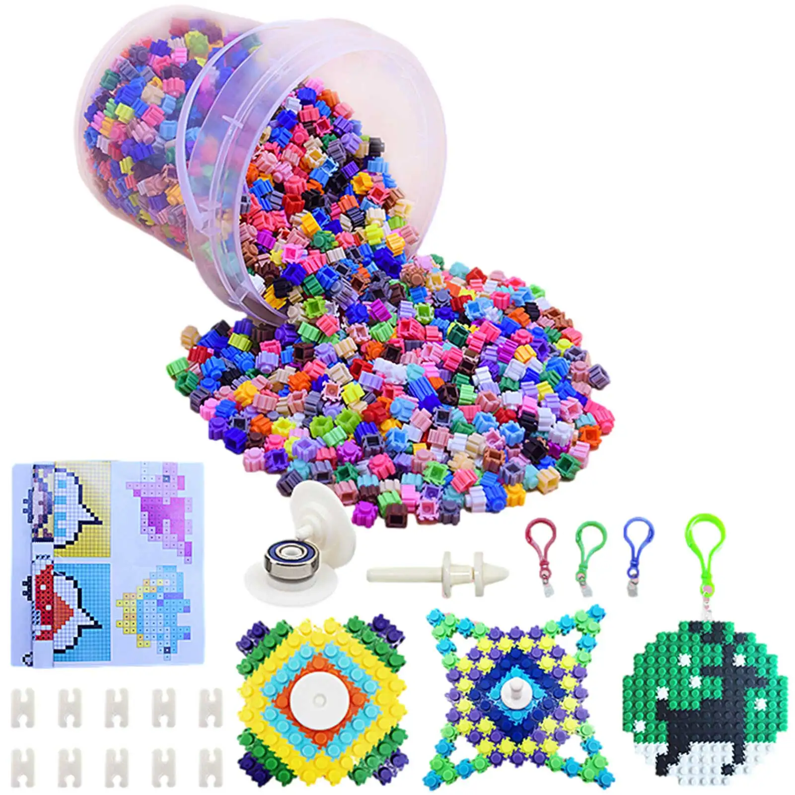 

8mm1550pcs Small Particle Building Blocks Assembling Blocks Set Toys Kids Educational Essentials Small Particle Assembly DIY Toy