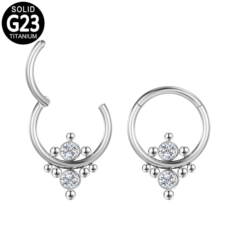 

G23 Titanium Nose Rings and Studs Cz Gem Nose Stud Ear Cartilage Piercing Septum Jewelry Helix Earrings Sexy Bodies for Women