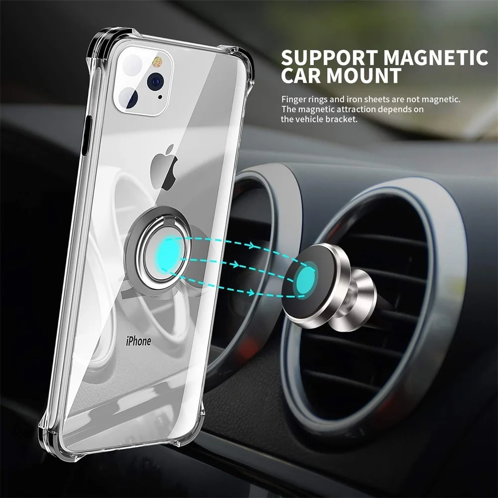 Thickened 4-Corner Stand Cover Clear Shockproof Magnetic Phone Case For iPhone 6/6s/6PLUS/6splus/XR/X/XS/7/8PLUS/iPhone 11 pro |