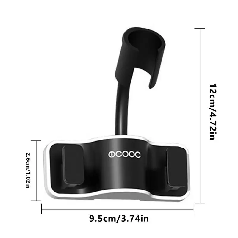 

360 Shower Head Holder Adjustable Self-Adhesive Showerhead Bracket Wall Mount With 2 Hooks Stand SPA Bathroom Universal ABS 1pc