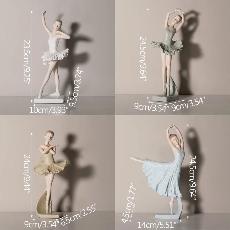 

European Art Ballet Girl Statue Creative Resin Character Sculpture Modern Room Decor Ornament Home Decoration Accessories