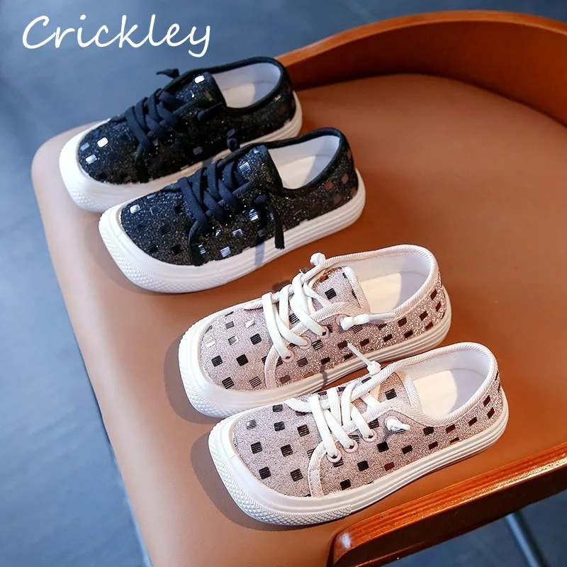 

Fashion Bling Block Boys Girls Sneakers Cotton Slip On Canvas Shoes For Kids Soft Anti Slip Comfortable Children Casual Shoes