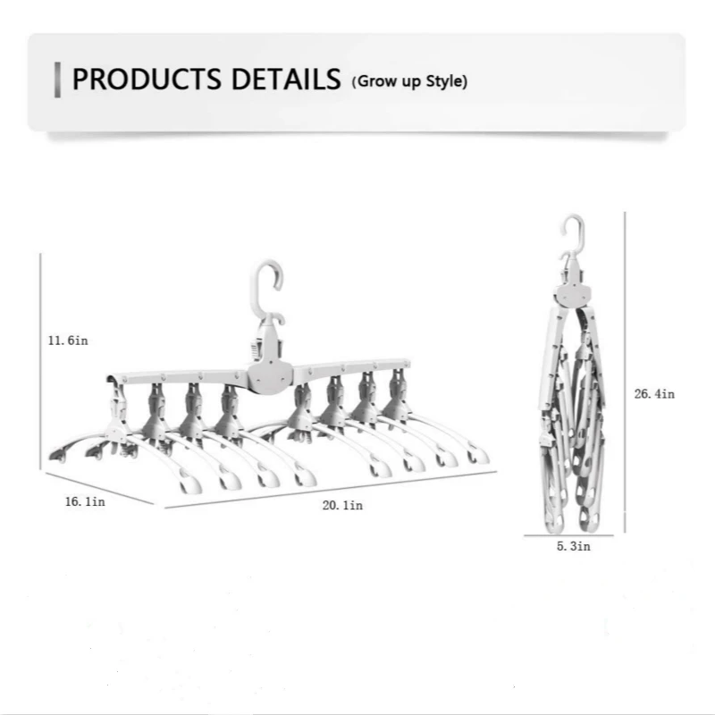 

Folding Clothes Hanger Multi-function Folding Hanger Rotating Clothes Hanger Wardrobe Drying Clothes Hanger Home Organizer
