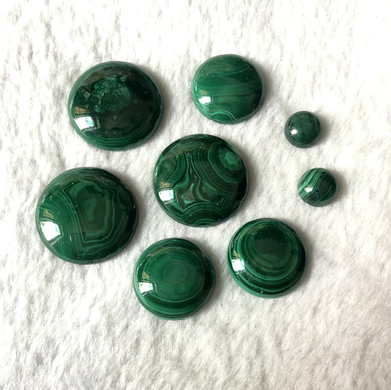 Круглые бусины из натурального малахита 6/8/10/12/15/18/20/25 мм 2 шт