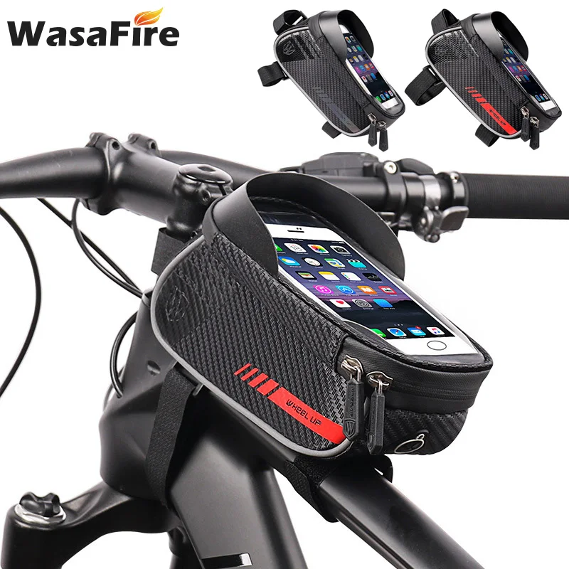 

Rainproof Cycling Bag Bicycle Front Frame Bag 6.5'' Touchscreen Phone Holder Top Tube Reflective MTB Bike Bags Panniers