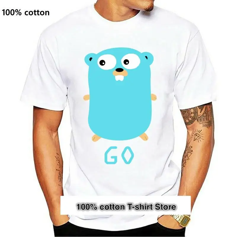 

Camiseta Gopher de Mascota para hombre, camisa de cuello Round Do, Vestido suave, Go Golang, Logo azul, S-3Xl, Verano