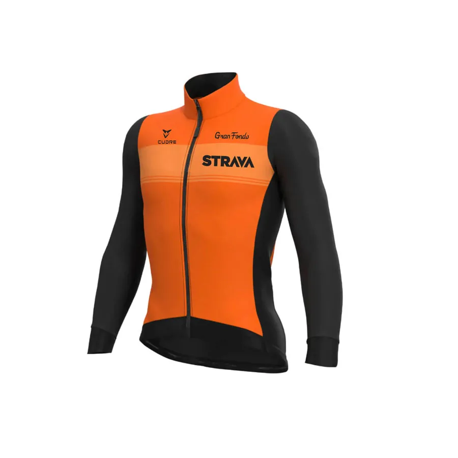 

Джерси для велоспорта из 100% полиэстера STRAVA, дышащая одежда для горного велосипеда с длинным рукавом, быстросохнущая Спортивная Трикотажная...