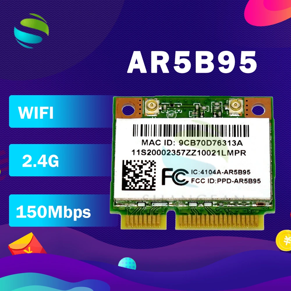 Wi Fi карта Atheros AR5B95 AR9285 9285 802.11b/G/N 150 Мбит/с|Сетевые карты| |