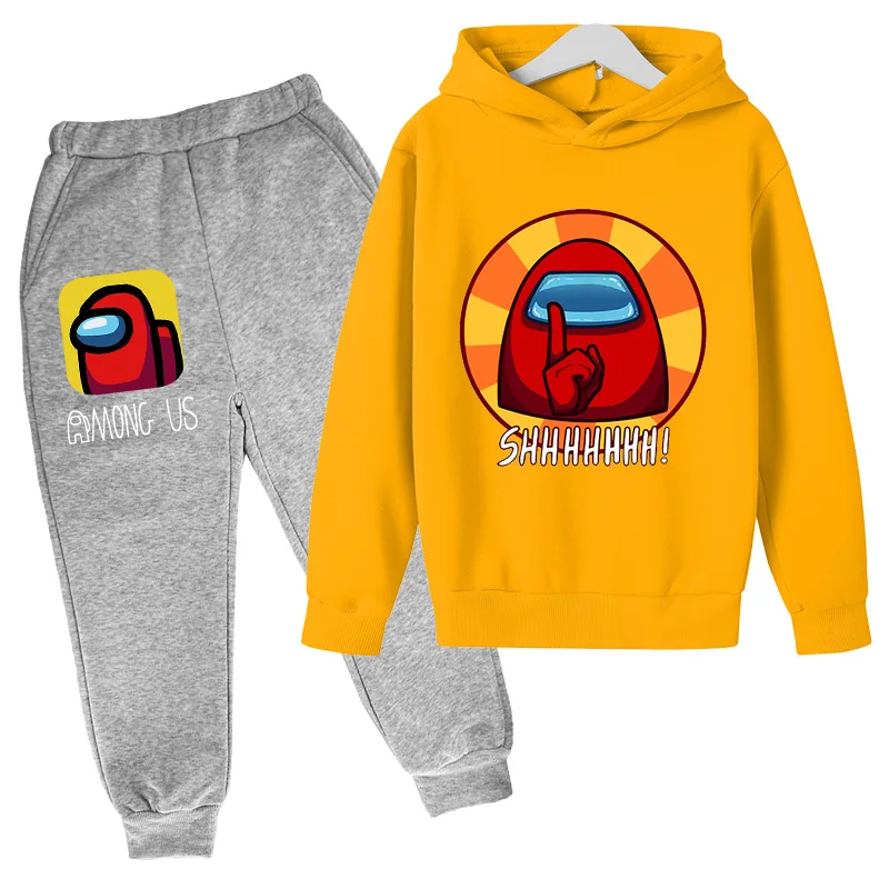 

4-14Y Toddler Baby Boy Clothing Suit Pullover Hooded Top Trousers 2PCS Casual Suit Sports Suit Long Sleeve Suit 2021 Brand New