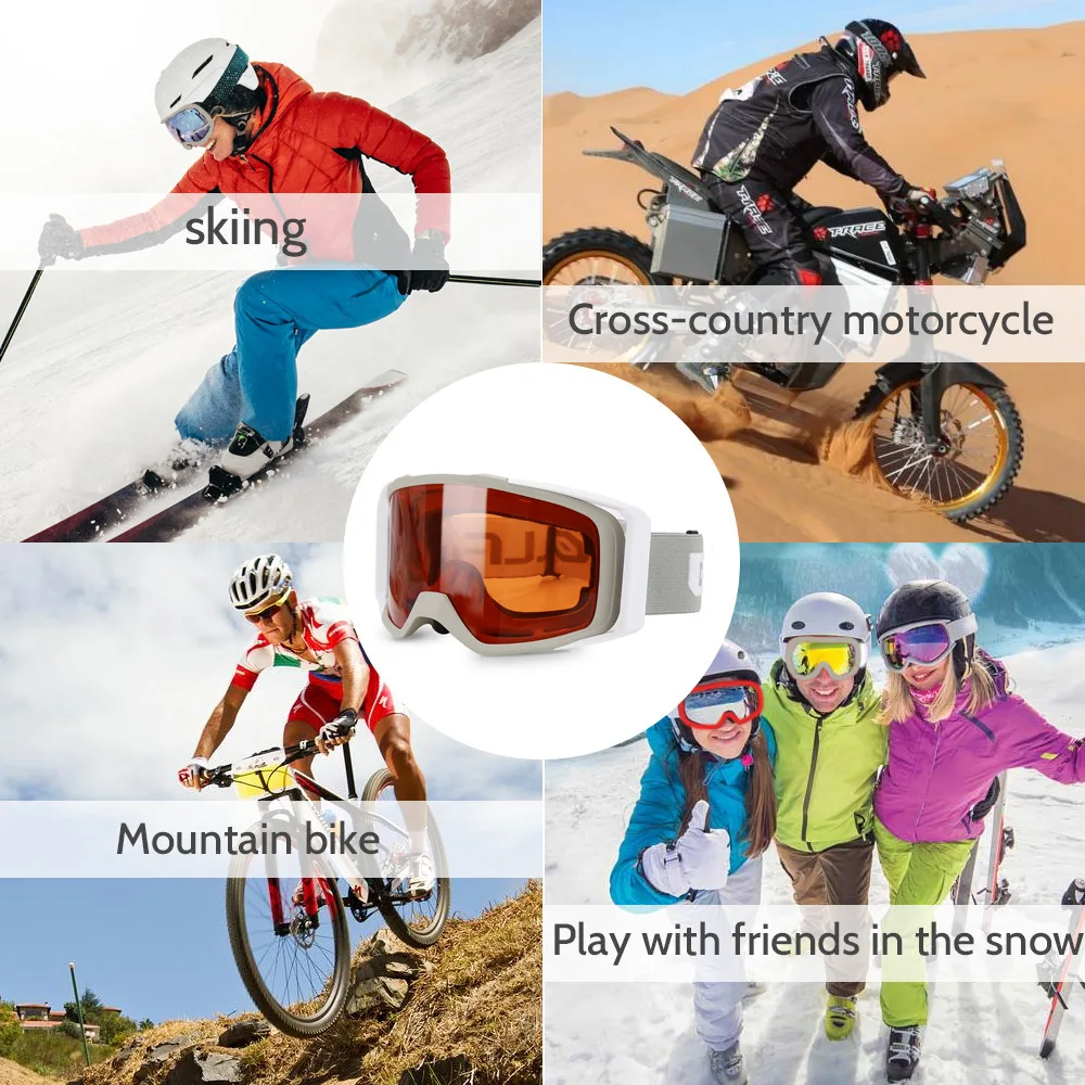 Женские и мужские очки для езды на велосипеде лыжах с регулируемым ремешком