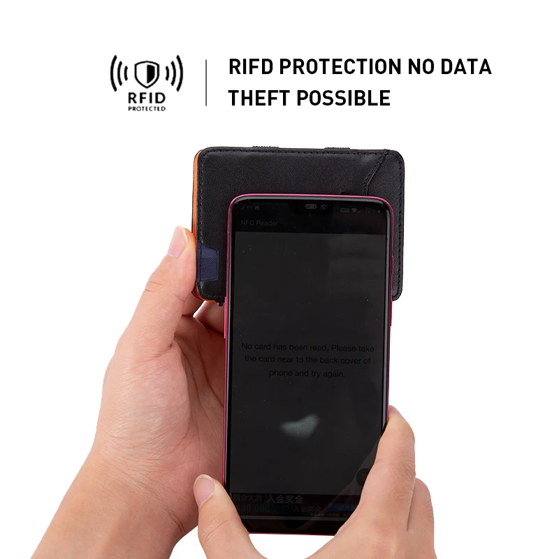 BISON DENIM Leather Magic Wallet for Men Trifold  Slim Rifd Blocking Credit Card Holder with Coin Pocket Mini Purse W9725