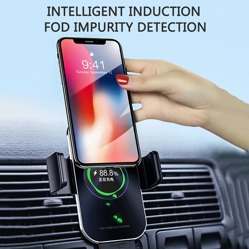 

ZL QI Car Wireless Charger Mobile Phone Holder Comfortable High-quality 15W Phone Car Chargers Gravity Holders