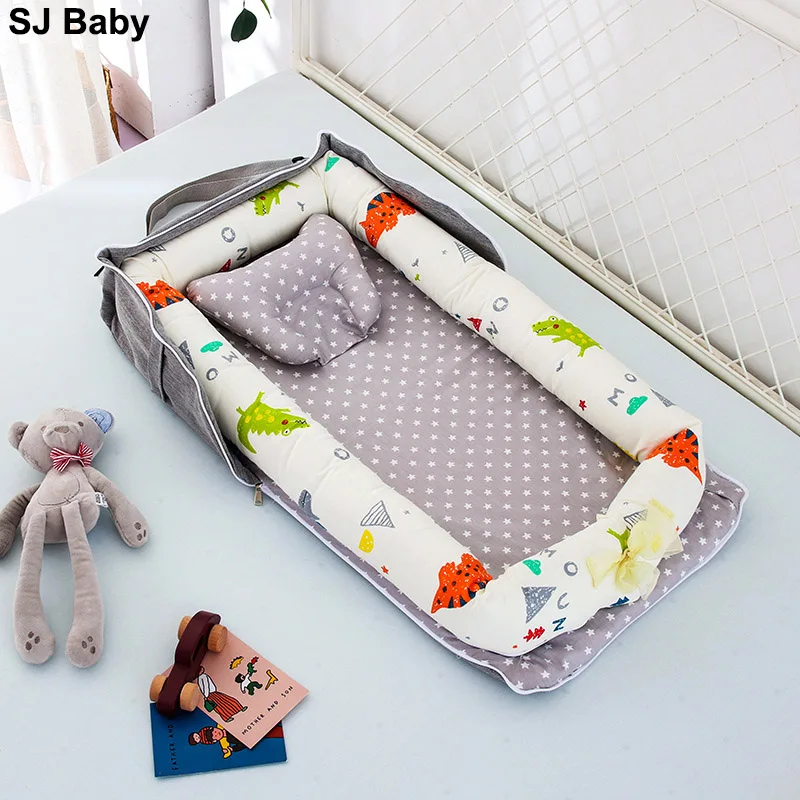 Baby Portable Crib Nest Bed Soft Newborns Lougner Cots Nursery Sleep Nest Infant Cradle Baby Bassinet Children's Bed Carry Cot