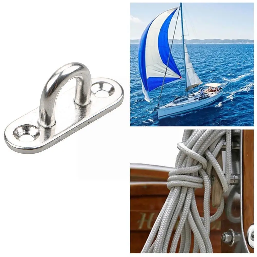 

1 Pcs M5 M6 M8 Oblong Pad Eye Plate Staple Hook Loop Fastening Shade Set Marine 304 Boat Grade Mounting Sail Steel I5J5