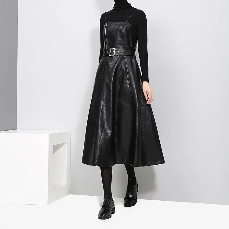 Max LuLu, осенняя модная Корейская одежда, Женская Панк уличная одежда, женские элегантные кожаные платья, винтажное платье без рукавов из искусственной кожи