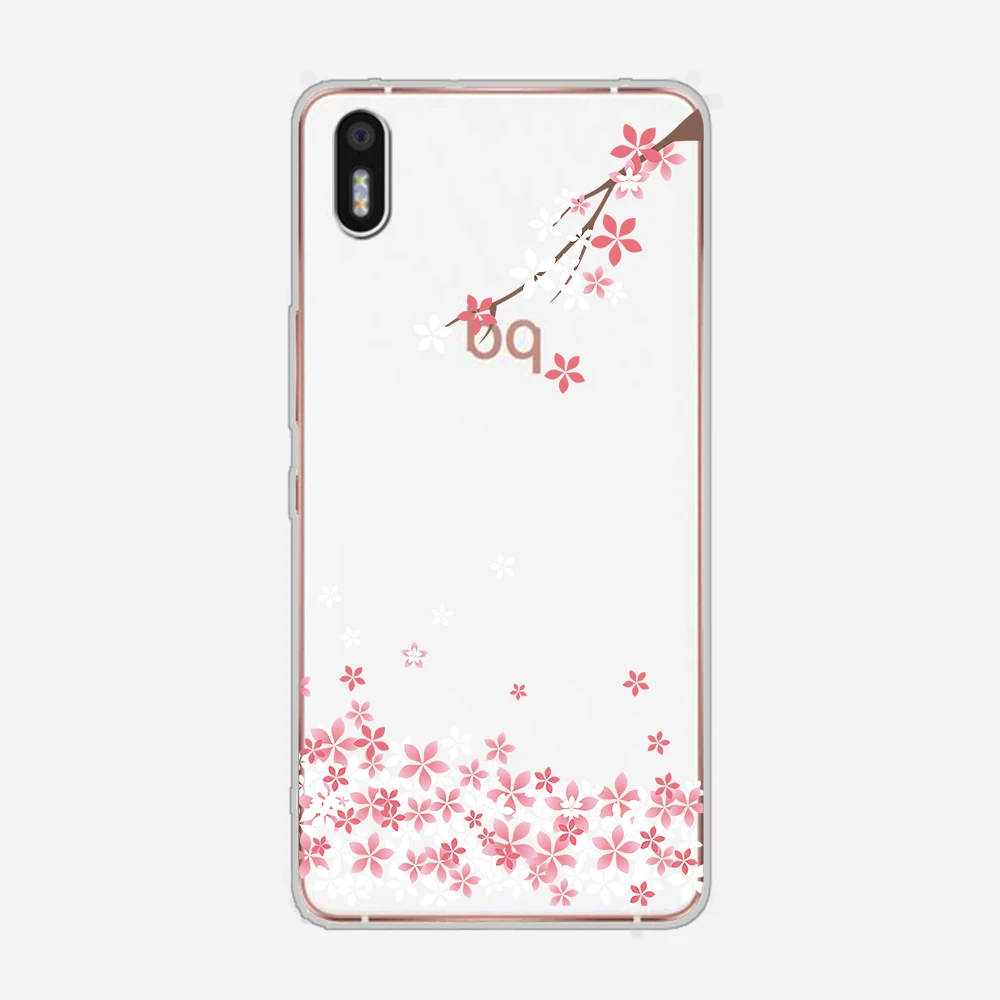 Вишневое цветущее дерево для BQ Aquaris U2 C U X5 V VS X2 X Plus Lite Pro E5 S M5 M5.5 Мягкий силиконовый