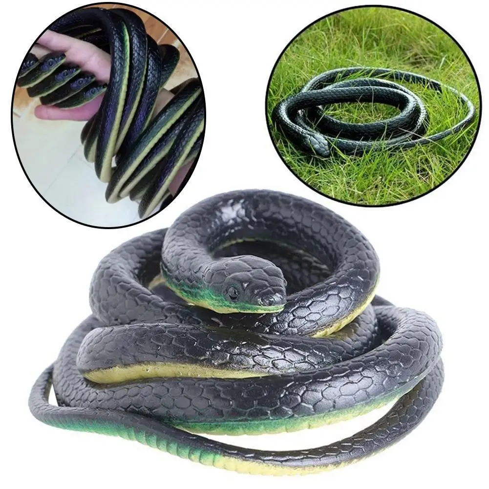 

1pc Realistic Soft Snake Rubber Toy Garden Props Practical Jokes Jokes Novelty Toy Prank Gift 130cm About Gag Playing And X3A2