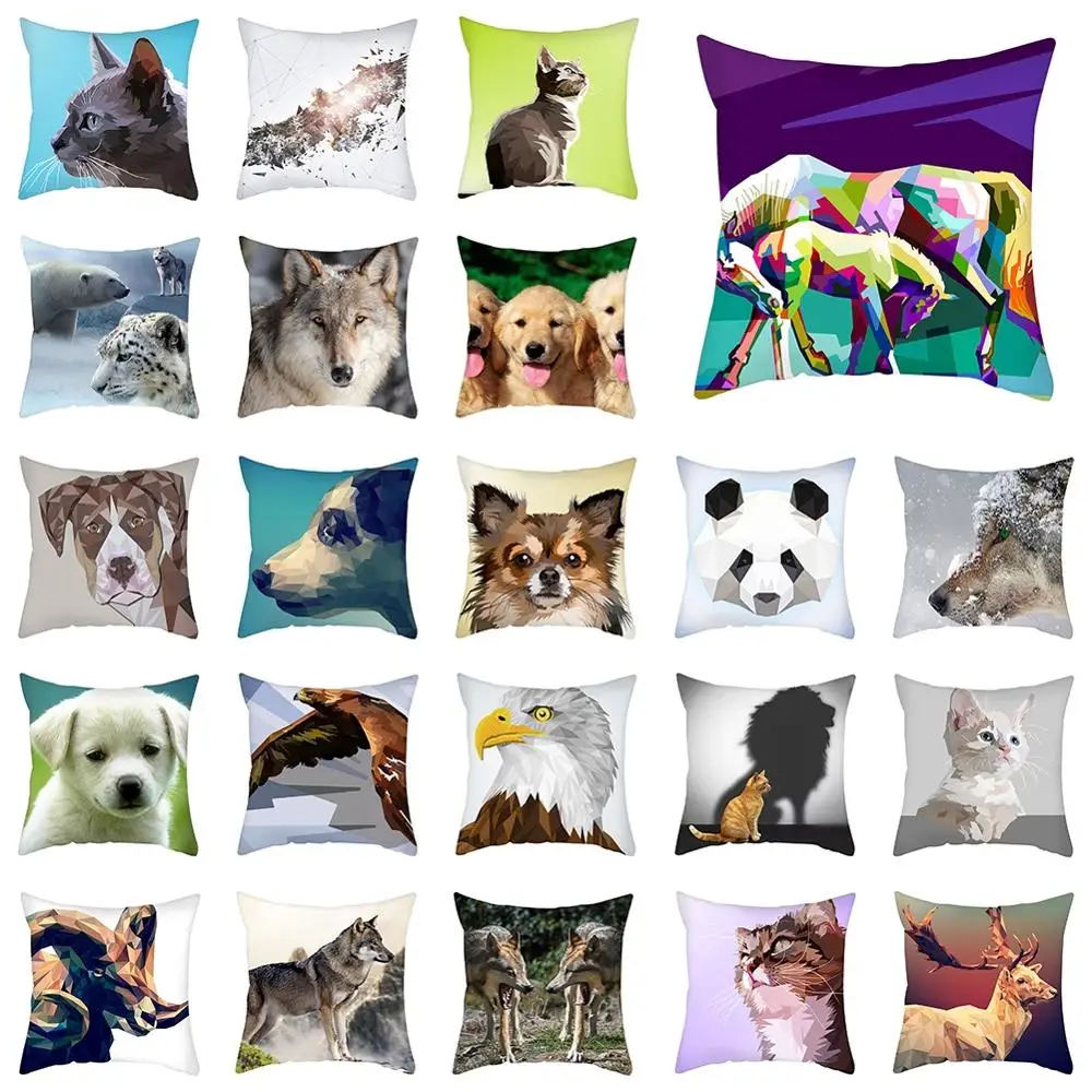 

18'' Cute Animal Peachskin Pillow Case Bedroom Seat Sofa Office Car Soft Cushion Cover Home Decoration Gifts