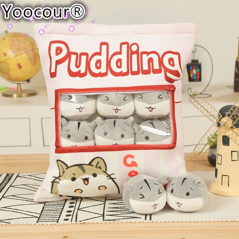 Сумка из 8 шт. Kawaii пудинг хомяк плюшевые шарики мешок закуски игрушка мягкий мультфильм животных мягкая кукла диван подушка девушка дети подарок