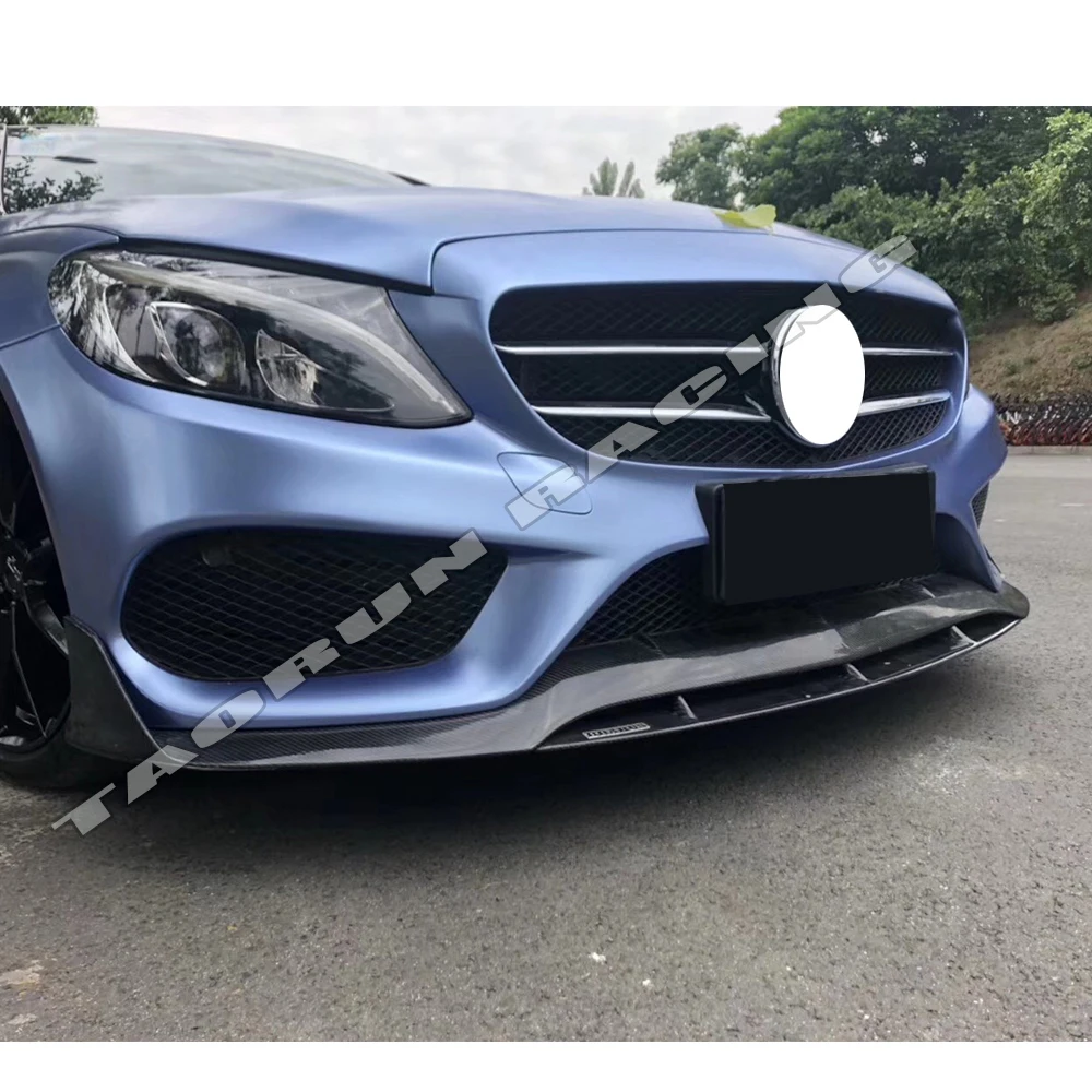 B Стиль Реальные углеродного волокна переднего бампера для Benz W205 седан C205 купе S205 Wagon C180 C200 C300 C43 с Amg посылка 15-18