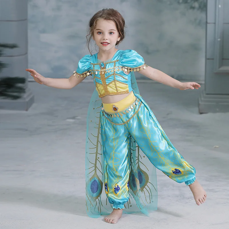 Платье принцессы жасмин для маленьких девочек малышей детей на Хэллоуин