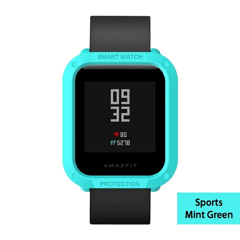 Mint Green Многоцветный PC покрытие протектор для часов для Huami Amazfit Bip Молодежные часы чехол смарт-спорт крышка Замена аксессуары - Цвет: Mint Green