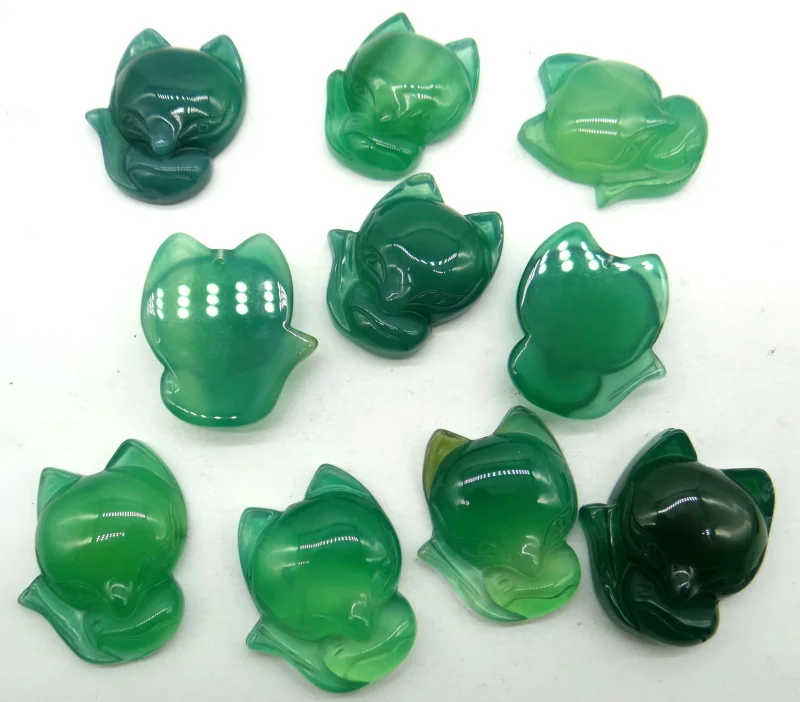 Натуральный камень бирюзовые кварцевые кристаллы халцедон Агаты лиса подвеска