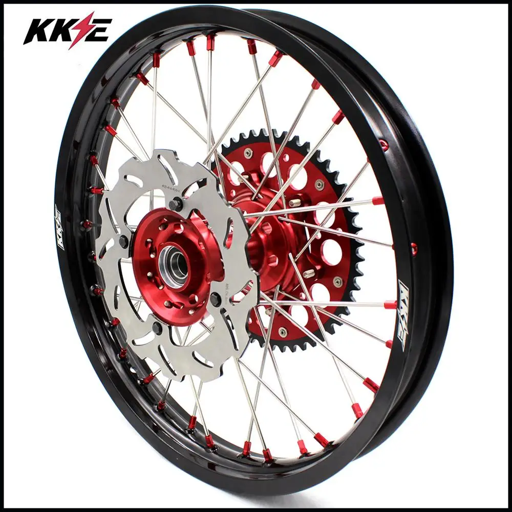 Комплект колес KKE 21 и 18 для Honda CR125R красные ниппельные диски|Колеса| |