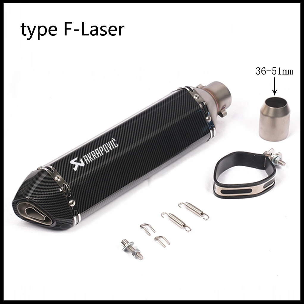 type F-Laser 470 мм мотоцикл Akrapovic выхлопная труба Escape универсальный модифицированный скутер глушитель дБ убийца глушитель для Z250 MT03 ATV Dirt Bike - Цвет: type F-Laser