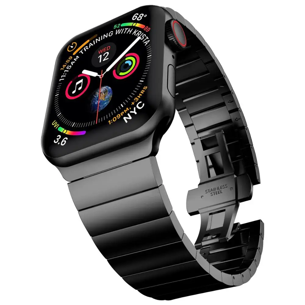 Для Apple Watch Band 44 мм 42 Модернизированный браслет из нержавеющей стали iWatch с