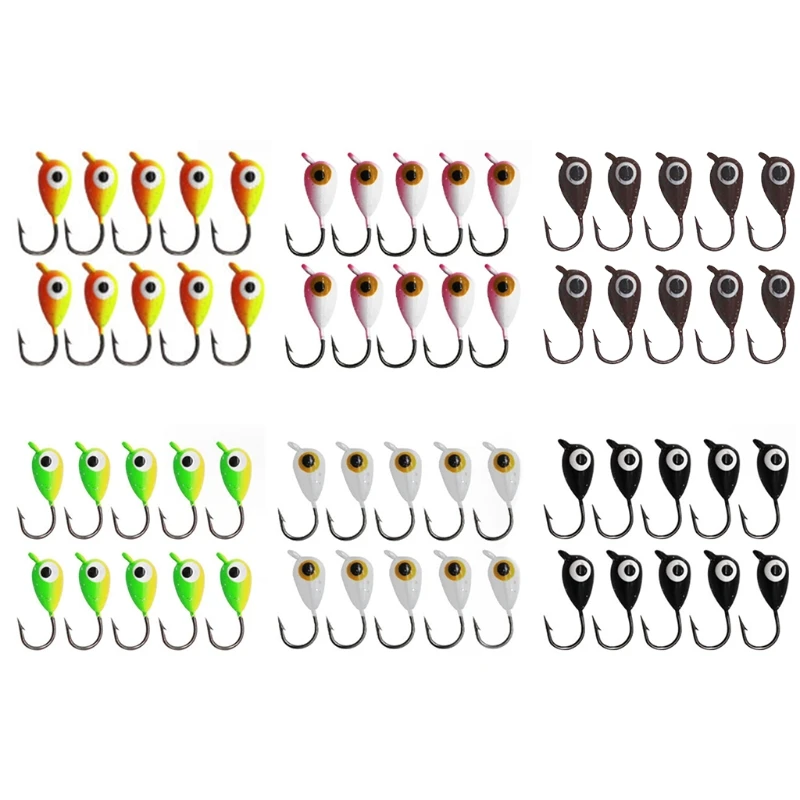 

10 Pcs/Box Jigging Crankbaits Fish Tackle Winter Ice Fishing Lure 1.8cm 2g Mini Metal Lead Head Hook Bait