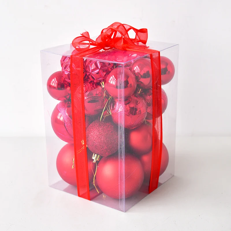 

Christmas Balls Shaped Hanging 24 Pcs Window Ornaments Christmas Tree Decoration Gift Box Kerst Decoratie Party Supplies EB50PT