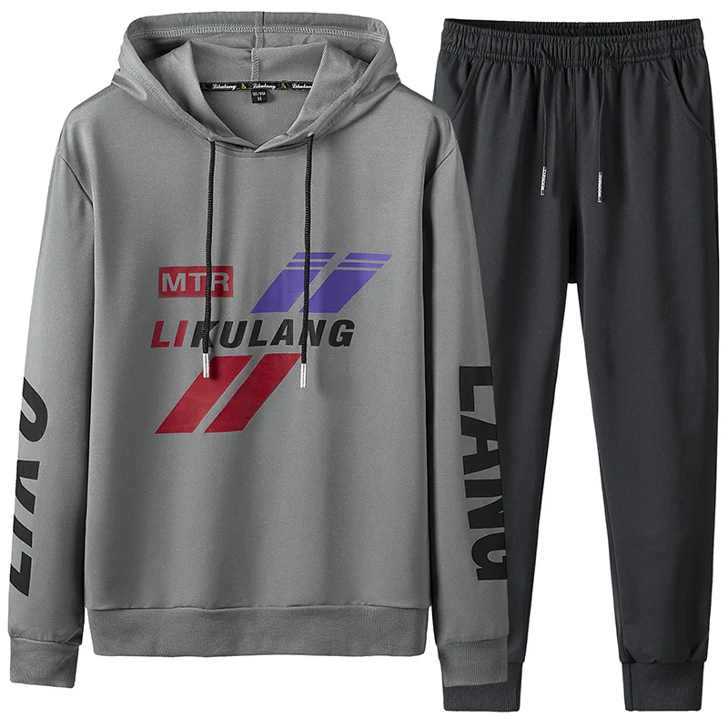 

Print Black Blue Men's Sportswear Sets 2022 Autumn Spring Casual Tracksuit Sweatshirt+Sweatpants Track Suit