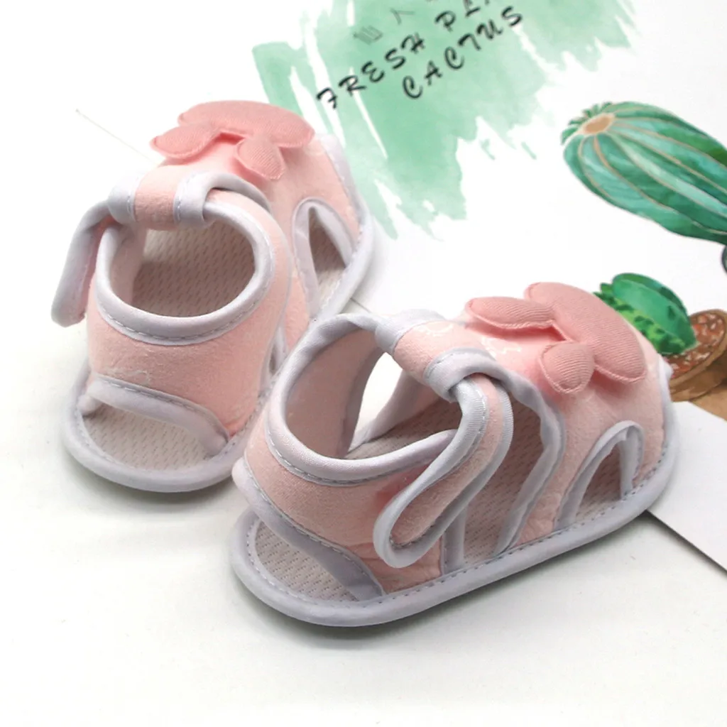 Сандалии для новорожденных девочек и мальчиков с принтом кролика мягкая обувь